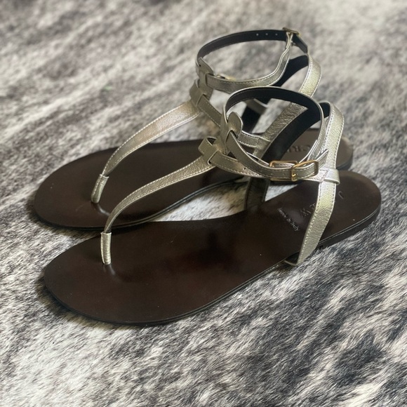 J. Crew Made in Italy Silver Gladiator Sandal - Picture 4 of 11